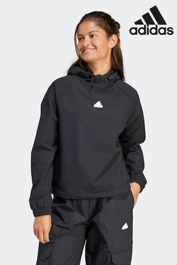 adidas Black longwear City Escape Hoodie With Bungee Cord (272240) | £65