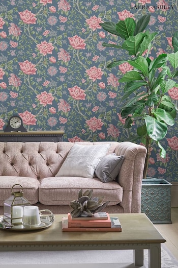 Laura Ashley Dark Seaspray Tapestry Floral Wallpaper Wallpaper (272329) | £46