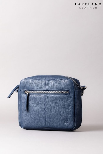 Lakeland Leather Blue Alston Boxy Leather Cross Body Bag (272331) | £50