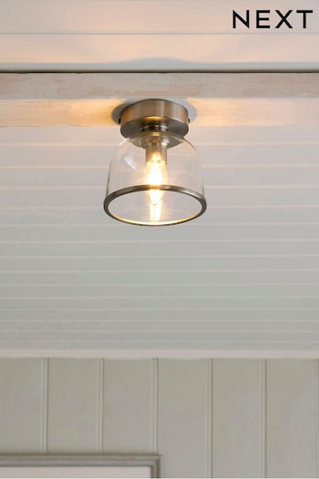 Brushed Chrome Gloucester Mini Flush Ceiling Light (272382) | £28