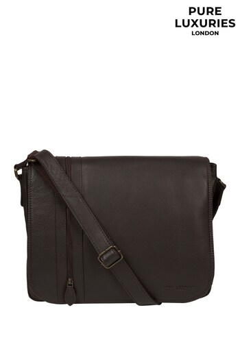Pure Luxuries London Jefferson Leather Messenger Bag (272763) | £85