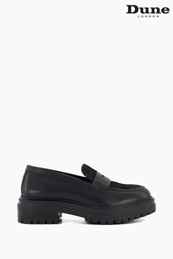 Dune London Gaining Chunky Penny Black Loafers (273081) | £95