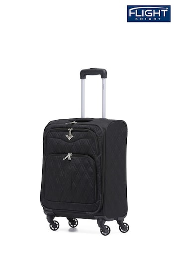 Flight Knight 55x40x20cm Ryanair Priority Soft Case Cabin Carry On Suitcase Hand Black Luggage (273115) | £55
