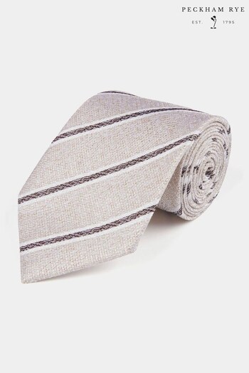 Peckham Rye Two Tone Stripe Brown Tie (273140) | £39
