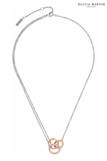 Olivia Burton Jewellery Ladies Pink Classics Crystal Interlink Necklace (273204) | £105