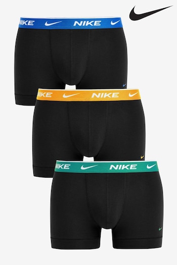 Nike Light Black Mens Underwear Everyday Cotton Stretch Trunks 3 Pack (273483) | £32
