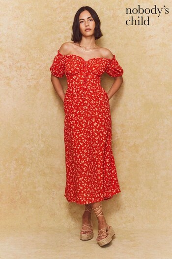 Nobody's Child Red Genevieve Midi Dress (273521) | £59