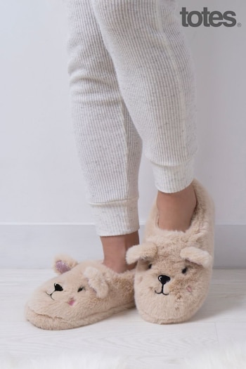 Totes worry Natural Ladies Novelty Full Back Slippers (273606) | £28