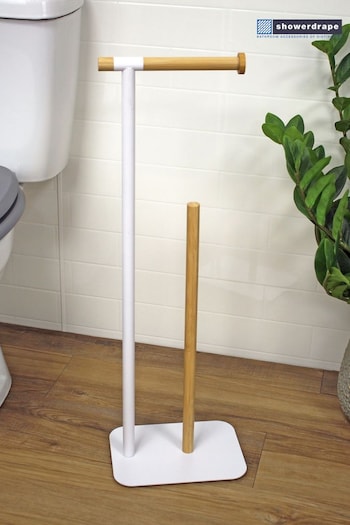 Showerdrape White Sonata Toilet Roll and Spare Paper Holder (273976) | £21