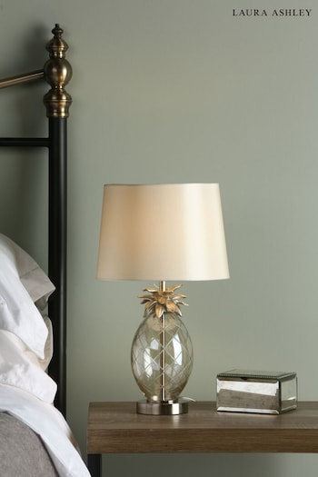 Laura Ashley Gold Pineapple Cut Glass Table Lamp With Large Lamp Shade (274277) | £95