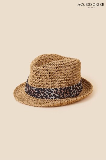 Accessorize Natural Animal Print Band Trilby Hats (274465) | £20