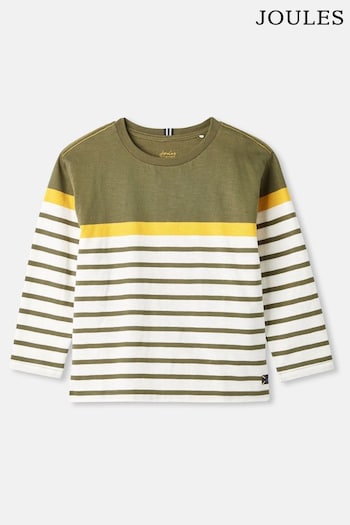 Joules Green/White Striped Long Sleeve Top (274858) | £16.95 - £20.95