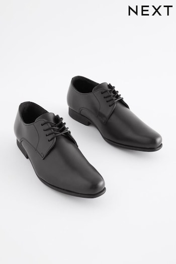 Black Standard Fit (F) School Leather Lace Up Premium Shoes (274951) | £32 - £44