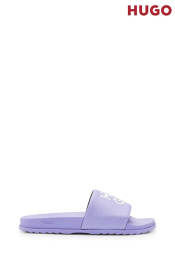 HUGO Purple Stacked-Logo Slides Made In Italy (275122) | £59