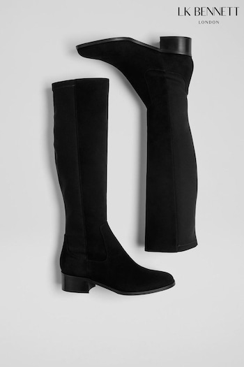 LK Bennett Black Bella Bella Stretch Knee white Boots (275411) | £379