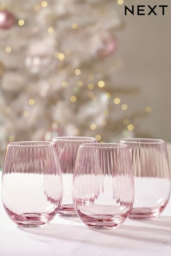 Pink Sienna Tumbler Glasses Set of 4 Short Tumbler Glasses (275412) | £25