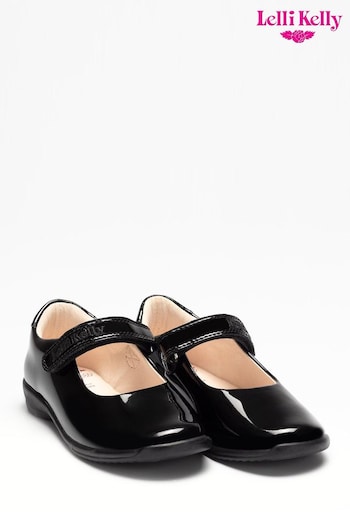 Lelli Kelly Black Patent Dolly Shoes Praline (276273) | £49