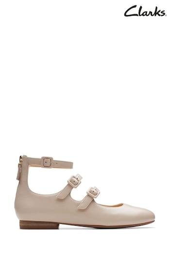Clarks Natural Leather Fawna Strap Shoes (276509) | £80