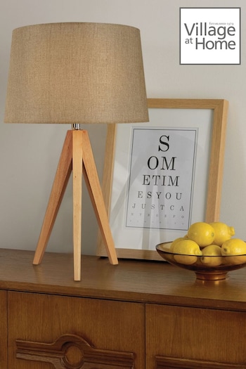Village At Home Brown Tripod Table Lamp (276747) | £83