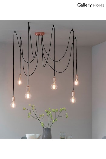 Gallery Home Copper Industrial 6 Cluster Ceiling Light Pendant (276911) | £78