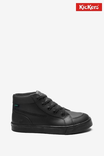 Kickers Youth Tovni Hi Leather Black Shoes (277119) | £60