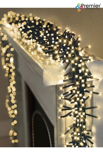 Premier Decorations Ltd White 2000 LED Cluster Christmas Line Lights with Timer 25M (277159) | £61