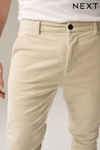 Ecru White Slim Fit Corduroy Chino Trousers Air (277277) | £30