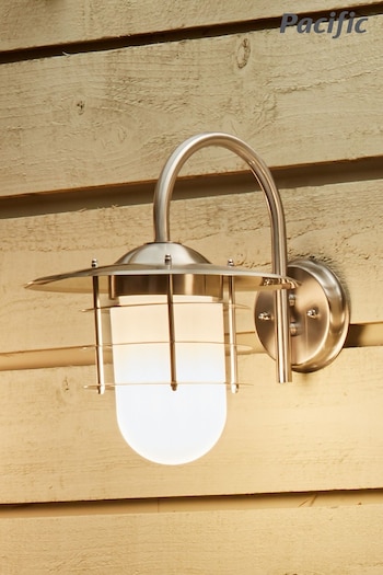 Pacific Silver (Metal) Opaque Glass Wall Light (277458) | £80
