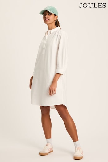 Joules Marlowe White Dress with Checked Shirt/ Nehru Collar (277514) | £59.95