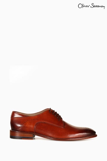 Oliver Sweeney Tan Brown Harwoth Leather Brogue Derby Shoes (277700) | £159