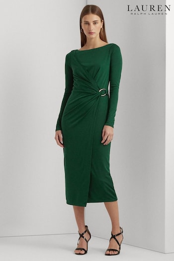Lauren Ralph Lauren Green Jersey Long Sleeve Cocktail Dress (277747) | £115