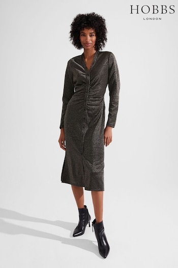 Hobbs Black/Sliver Hatty Jersey Dress (278354) | £119