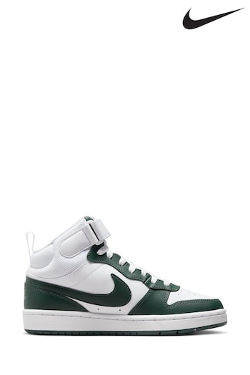 Nike Grey/White Youth Court Borough Mid Trainers (278777) | £55