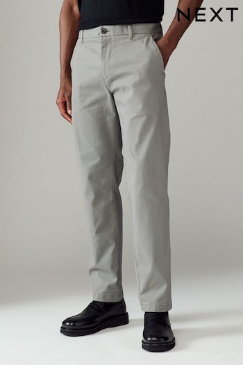 Grey Straight Fit Stretch Printed Soft Touch Chino Trousers (279196) | £22