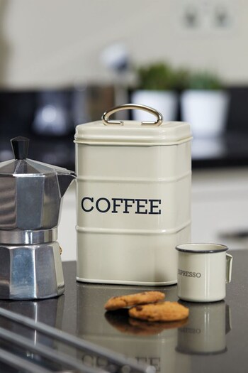 Cream Printed Coffee Canister (279317) | £11