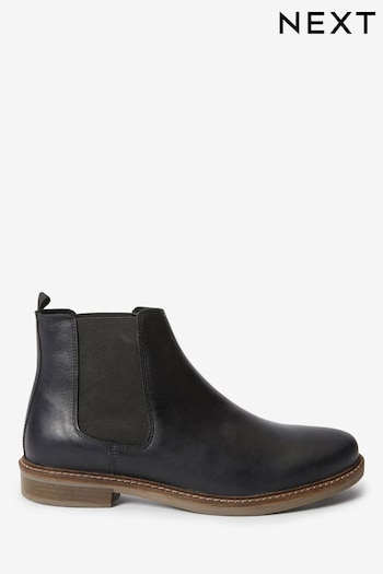 Black Waxy Finish Leather Chelsea Boots Vans (279427) | £58