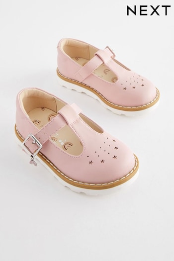 Pink Wide Fit (G) T-Bar Anitta Shoes (279543) | £20 - £22