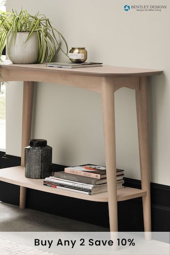 Bentley Designs Natural Dansk Console Table With Shelf (279747) | £220