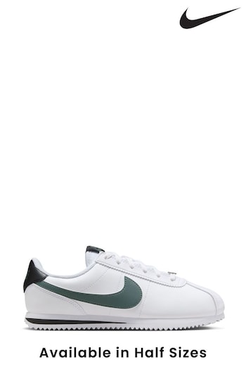 Nike White/Green Youth Cortez Trainers (279800) | £55