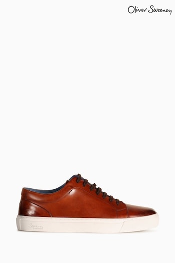 Oliver Sweeney Tan Brown Hayle Hand Antiqued Cupsole Trainers (279938) | £139