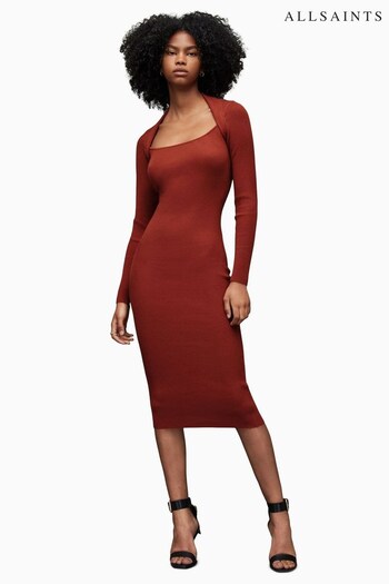 AllSaints Red Rea Dress (27J547) | £159