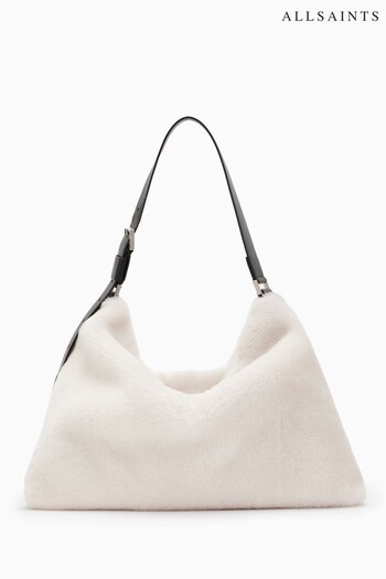 AllSaints Cream Edbury Shearling Bag (27N814) | £349