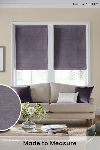 Laura Ashley Dark Sugared Violet Swanson Made To Measure Roman Blinds (280075) | £84