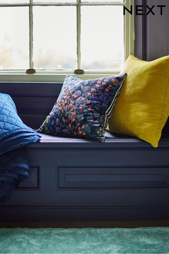 Navy sales floral pillows