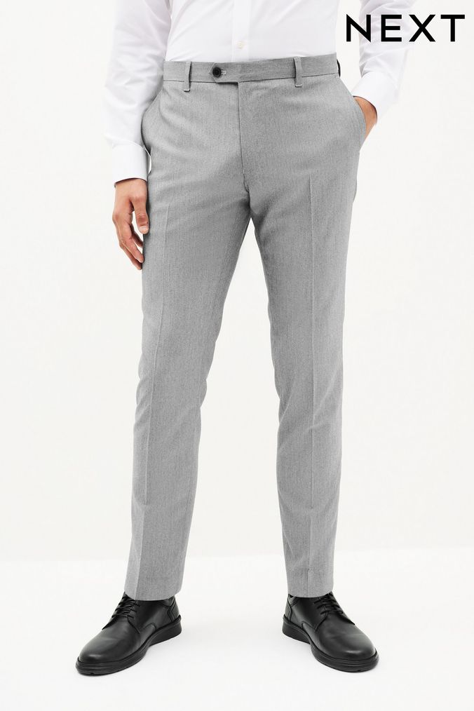 Men s Skinny Grey Trousers Skinny Grey Checked Trousers Next
