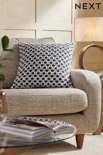 Navy Blue Finn Geometric Textured Cushion (280207) | £18