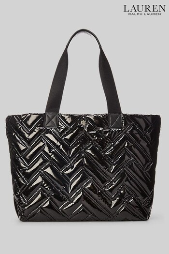 Lauren Ralph Lauren Black Canton Quilted Tote Bag (280669) | £169