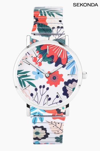Sekonda Ladies Multicolour Maxima Floral Stainless Steel Expander Bracelet Watch (280708) | £50