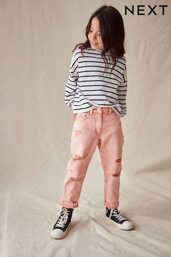 Apricot Wash Distressed Mom Jeans long (3-16yrs) (280821) | £17 - £22