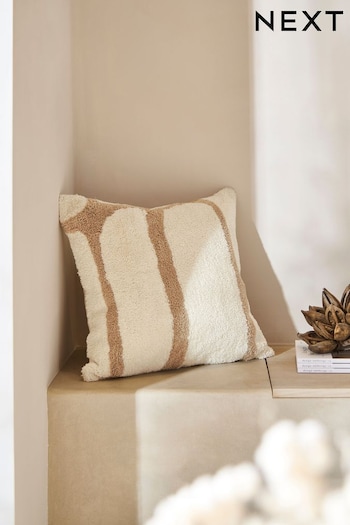 Natural 50 x 50cm Abstract Berber Cushion (280856) | £20